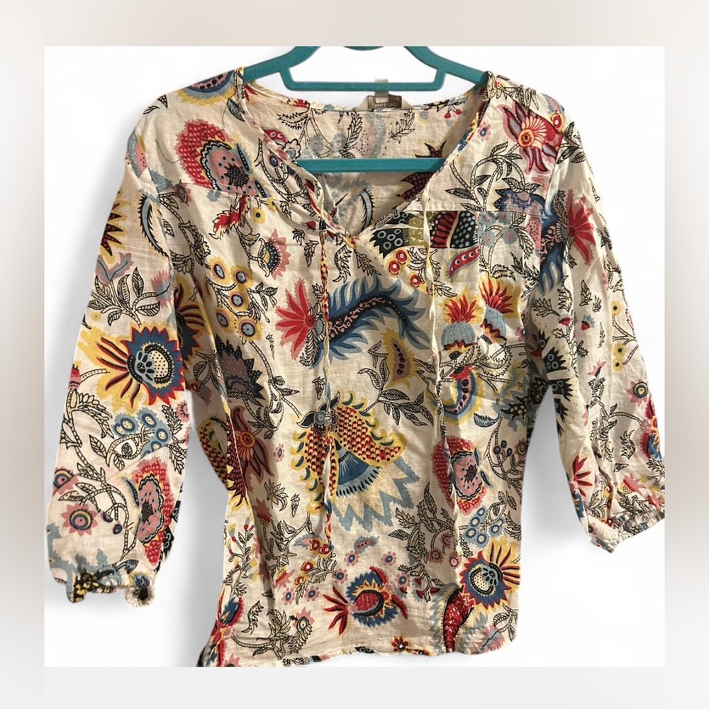 Linen Peasant Top